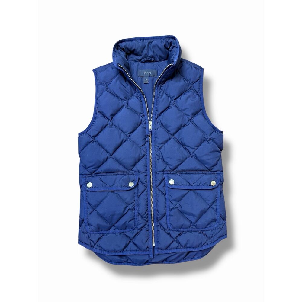 J. Crew Navy Blue Down Quilted Puffer Vest Size XXS Petite